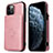 Custodia Lusso Pelle Cover R01 per Apple iPhone 12 Pro Oro Rosa