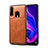 Custodia Lusso Pelle Cover R01 per Huawei Nova 4e Arancione