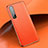 Custodia Lusso Pelle Cover R01 per Oppo Find X2 Pro Arancione