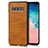 Custodia Lusso Pelle Cover R02 per Samsung Galaxy S10 Arancione