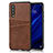 Custodia Lusso Pelle Cover R09 per Huawei P30 Marrone