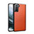 Custodia Lusso Pelle Cover S01 per Samsung Galaxy S21 5G Arancione