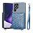 Custodia Lusso Pelle Cover S02D per Samsung Galaxy S22 Ultra 5G Blu