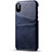 Custodia Lusso Pelle Cover S06 per Apple iPhone X Blu