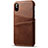 Custodia Lusso Pelle Cover S06 per Apple iPhone X Marrone