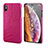 Custodia Lusso Pelle Cover S12 per Apple iPhone X Rosa Caldo