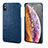 Custodia Lusso Pelle Cover S12 per Apple iPhone Xs Blu