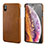 Custodia Lusso Pelle Cover S12 per Apple iPhone Xs Marrone