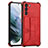 Custodia Lusso Pelle Cover Y01B per Samsung Galaxy S22 5G Rosso
