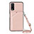 Custodia Lusso Pelle Cover Y01B per Vivo Y12s Oro Rosa