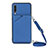 Custodia Lusso Pelle Cover Y02B per Samsung Galaxy A50 Blu