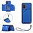 Custodia Lusso Pelle Cover Y03B per Samsung Galaxy A02s Blu