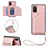 Custodia Lusso Pelle Cover Y03B per Samsung Galaxy A03s Oro Rosa