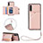 Custodia Lusso Pelle Cover Y03B per Samsung Galaxy A70 Oro Rosa