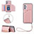 Custodia Lusso Pelle Cover Y03B per Samsung Galaxy M32 5G Oro Rosa