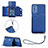 Custodia Lusso Pelle Cover Y03B per Samsung Galaxy M52 5G Blu