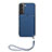 Custodia Lusso Pelle Cover Y03B per Samsung Galaxy S21 Plus 5G Blu
