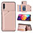 Custodia Lusso Pelle Cover Y04B per Samsung Galaxy A50 Oro Rosa