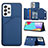 Custodia Lusso Pelle Cover Y04B per Samsung Galaxy A53 5G Blu