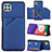 Custodia Lusso Pelle Cover Y04B per Samsung Galaxy F42 5G Blu