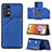 Custodia Lusso Pelle Cover Y04B per Samsung Galaxy M32 5G Blu
