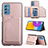 Custodia Lusso Pelle Cover Y04B per Samsung Galaxy M52 5G Oro Rosa