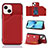 Custodia Lusso Pelle Cover Y05B per Apple iPhone 13 Rosso