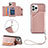Custodia Lusso Pelle Cover Y06B per Apple iPhone 14 Pro Max Oro Rosa