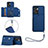 Custodia Lusso Pelle Cover YB1 per Oppo A57 5G Blu