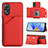 Custodia Lusso Pelle Cover YB1 per Oppo A58 5G Rosso