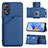 Custodia Lusso Pelle Cover YB1 per Oppo A78 5G Blu