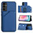 Custodia Lusso Pelle Cover YB2 per Samsung Galaxy A14 5G Blu