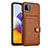 Custodia Lusso Pelle Cover YB5 per Samsung Galaxy A22 5G Marrone