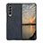 Custodia Lusso Pelle e Plastica Opaca Cover B01 per Samsung Galaxy Z Fold3 5G Blu