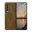 Custodia Lusso Pelle e Plastica Opaca Cover B01 per Samsung Galaxy Z Fold3 5G Marrone