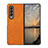 Custodia Lusso Pelle e Plastica Opaca Cover B01 per Samsung Galaxy Z Fold3 5G Marrone Chiaro