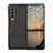 Custodia Lusso Pelle e Plastica Opaca Cover B01 per Samsung Galaxy Z Fold3 5G Nero