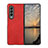 Custodia Lusso Pelle e Plastica Opaca Cover B01 per Samsung Galaxy Z Fold4 5G Rosso