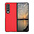 Custodia Lusso Pelle e Plastica Opaca Cover B03 per Samsung Galaxy Z Fold4 5G Rosso