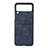 Custodia Lusso Pelle e Plastica Opaca Cover B04 per Samsung Galaxy Z Flip3 5G Blu
