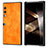 Custodia Lusso Pelle e Plastica Opaca Cover B04H per Huawei Honor V Purse 5G Arancione