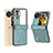 Custodia Lusso Pelle e Plastica Opaca Cover BH1 per Oppo Find N3 Flip 5G Azzurro
