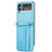 Custodia Lusso Pelle e Plastica Opaca Cover C01 per Samsung Galaxy Z Flip4 5G Blu