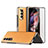 Custodia Lusso Pelle e Plastica Opaca Cover C03 per Samsung Galaxy Z Fold3 5G Arancione