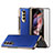 Custodia Lusso Pelle e Plastica Opaca Cover C03 per Samsung Galaxy Z Fold4 5G Blu