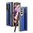 Custodia Lusso Pelle e Plastica Opaca Cover C04 per Samsung Galaxy Z Fold4 5G Blu