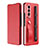 Custodia Lusso Pelle e Plastica Opaca Cover C06 per Samsung Galaxy Z Fold4 5G Rosso