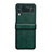 Custodia Lusso Pelle e Plastica Opaca Cover C08 per Samsung Galaxy Z Flip4 5G Verde