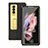 Custodia Lusso Pelle e Plastica Opaca Cover C08 per Samsung Galaxy Z Fold4 5G Nero