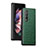 Custodia Lusso Pelle e Plastica Opaca Cover H03 per Samsung Galaxy Z Fold3 5G Verde